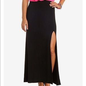 NWT Black High Slit Maxi Skirt